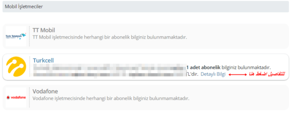 الكشف عن خطوط الانترنت المسجلة باسمك في تركيا