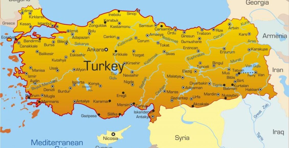 خريطة تركيا - أكبر المناطق التركية من حيث عدد السكان