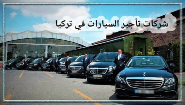 مجموعة من السيارات برفقة السائق الخاص لكل سيارة تابعة لشركات تأجير السيارات في تركيا