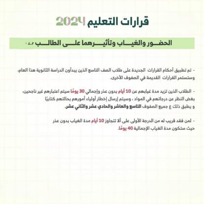 قرارات جديدة لطلاب المرحلة الثانوية - الحضور والغياب وتأثيرهما على الطالب