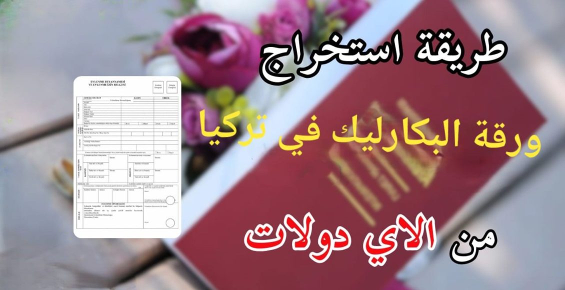طريقة استخراج ورقة البكارليك في تركيا عن طريق الإي دولات